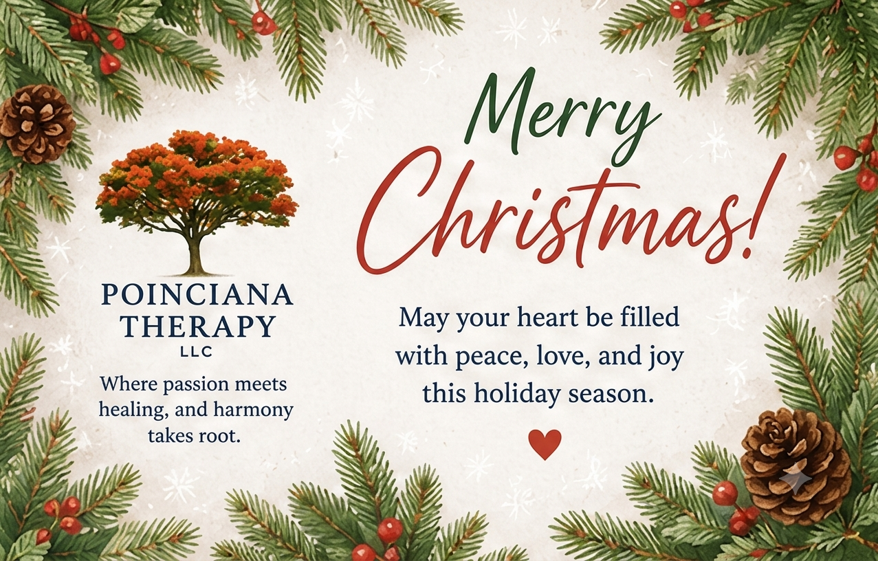 Merry Christmas card from Poinciana Therapy LLC