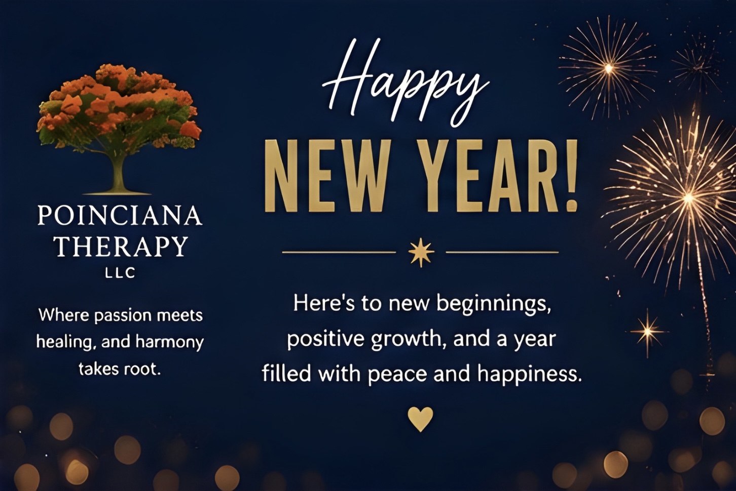 Happy New Year card from Poinciana Therapy LLC